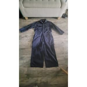 Craftsman Coveralls Men's Workwear Carpenter Mechanic Blue Full Zip LARGE
